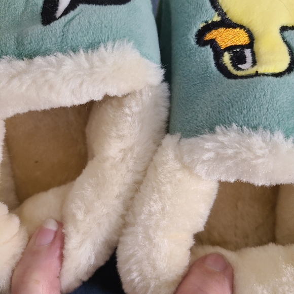 Pancoat NWT Plush House Shoes Adorable Duck Dog Warm Green - Picture 6 of 9